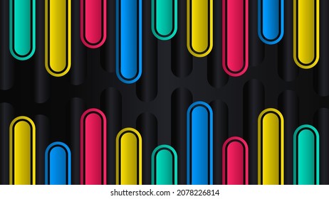 Gradient colorful shapes long round abstract background