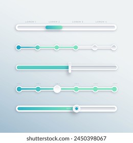 Gradient colorful sliders collection vector design in eps 10