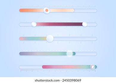 Gradient colorful sliders collection vector design in eps 10