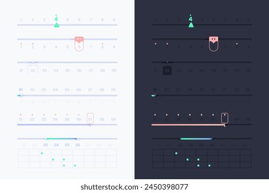 Gradient colorful sliders collection vector design in eps 10