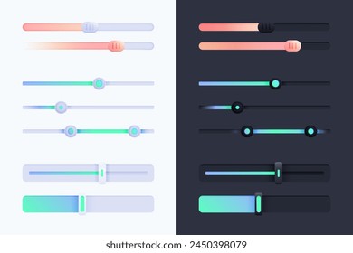 Gradient colorful sliders collection vector design in eps 10