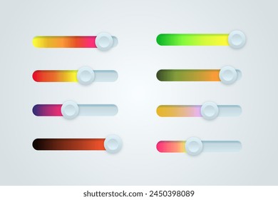Gradient colorful sliders collection vector design in eps 10