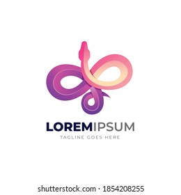 Gradient colorful snake logo. Vector illustration