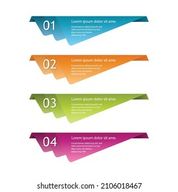 Gradient Colorful Steps Label Infographics Banner Set. Vector Illustration.