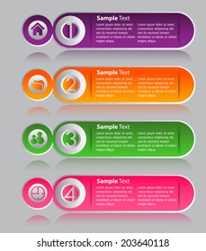 gradient colorful text box template for website and graphic, icon. numbers.