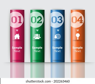 gradient colorful text box for website, icon and number.