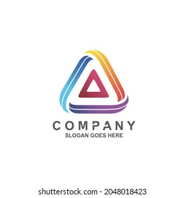 Gradient colorful triangle logo design