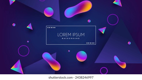 Gradient colorful tridimensional shapes background vector design in eps 10