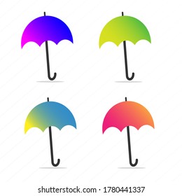 Gradient Colorful Umbrella Rain Season Rainy Day