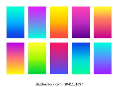 Gradient colorful vector backgrounds. Abstract minimal vertical backdrops for social media stories, banners, wallpapers