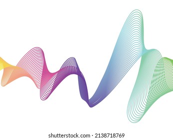Gradient colorful waves on white background