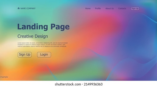 Gradient colorful web template landing page digital website landing page design concept - Vector illustration