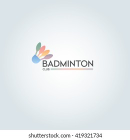 Gradient colors cross badminton logo design 
