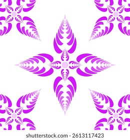 Gradient colors elegant seamless pattern on white background design for floor tile, textile, or gift wrapping paper. Symmetric vector illustration. Vibrant colors. 