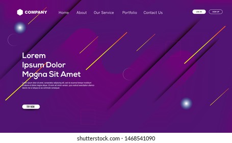 Gradient colors. Landing page template