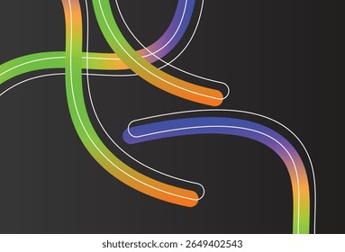 Gradient colors Lines with smooth shapes pattern  Abstract Vector Design Elements for Backgrounds, Patterns, Posters and Banners. Ribbons. Spiral Geometric Graphics 