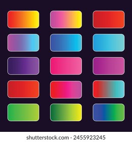 gradient colors set multiple bright gradient color set with white stroke