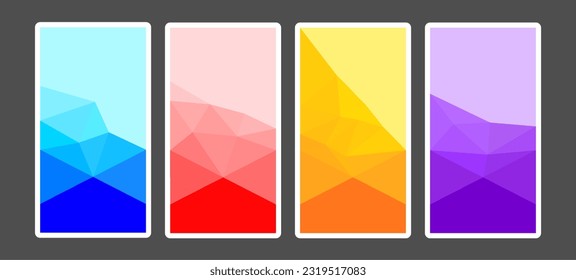 Gradient Colors Triangle Background with Polygonal Geometric Pattern Resembling Crystal shape