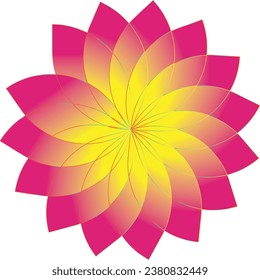 flor de color degradado amarillo y rosa