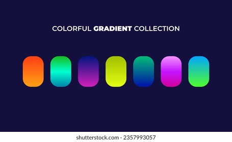 Muestras del catálogo de la paleta de colores del degradado