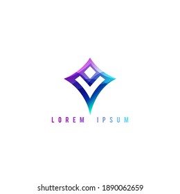 Gradient coloured Abstract logo template design Vector