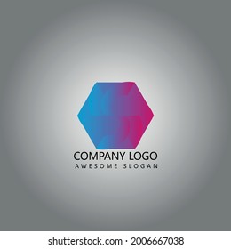 Gradient coloured hexagon logo design