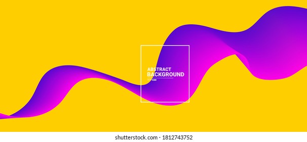 Gradient coloured wave decorative with yellow background