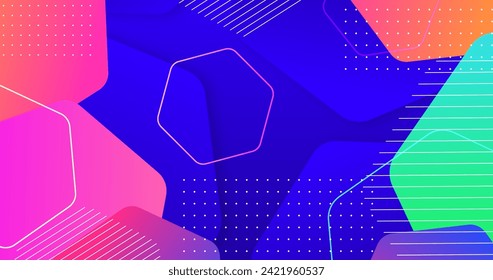 Gradient colourful geometric shapes background dots vector design in eps 10