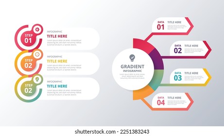 Gradient colourful infographic element collection