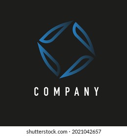 Vector del logotipo de la empresa de degradado con fondo negro