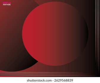 Gradient composition of red balls with thin line pattern on the edge