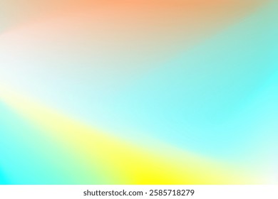 Gradient composition using pastel shades of blue, yellow, and peach, creating a soft and calming atmosphere. Perfect for backgrounds or conceptual digital designs with a vibrant yet serene appeal.