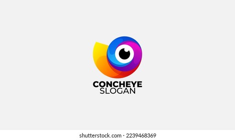 Gradient concheye vector design logo icon template