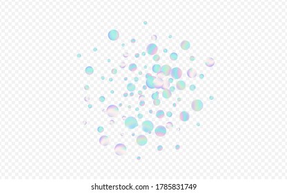 Gradient Confetti Transparent Transparent Background. Colorful Effect Polka Background. FallingFestive Texture. Hologram Invitation Card.