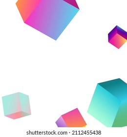 Gradient Confetti Vector Transparent Background. Multicolored Structure Polygon Wallpaper. Shiny Element Presentation. Rainbow Rhombus Graphic Cover.