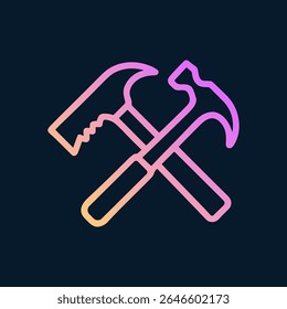Gradient Construction Crossed hammers icon. Icon Symbol Illustration