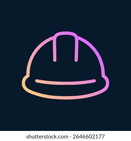 Gradient construction helmet on navy backdrop. Icon Symbol Illustration