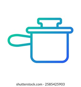 Gradient Cooking Pot Vector Outline Illustration