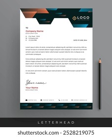 Gradient Corporate Business Letterhead Design Professional Letterhead Template for Business Branding