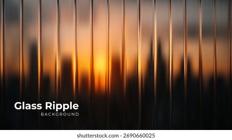 Gradient corrugated glass background with blurred orange and dark color pattern. Abstract creative texture for modern design and backdrop.