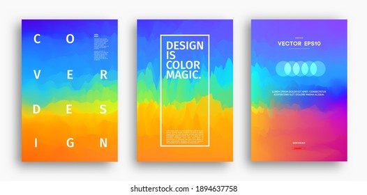 Gradient cover in abstract style. Gradient mesh poster abstract background. Banner design with fluid gradient. Wave vector illustration.