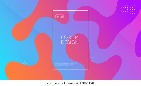 Gradient Cover. Art Landing Page. Geometric Flyer. Wave Abstract Layout. Memphis Design. Cool Spectrum Illustration. Pink Vibrant Shape. Dynamic Journal. Magenta Gradient Cover