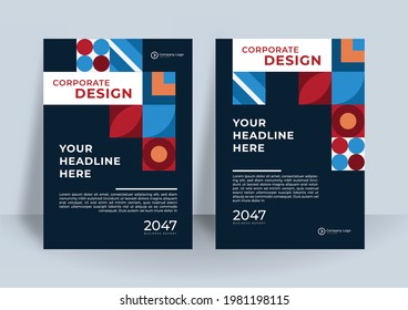 Diseño de la cubierta degradada con color corporativo azul. El diseño de libros de negocios puede ser utilizado para afiches, banners, volantes, tarjetas de visita y mucho más. Fondo ondulado con esquema azul oscuro