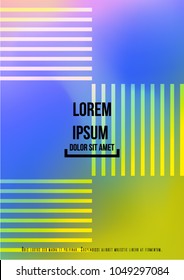Gradient Cover Design for your Business with Abstract Lines and Holography Background. Futuristic Poster, Flyer, Layout with Liquid Pattern for Branding, Identity. Vector minimalistic brochure. A4 set