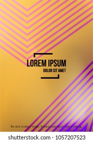 Gradient Cover Design for your Business with Abstract Lines and Holography Background. Futuristic Poster, Flyer, Layout with Liquid Pattern for Branding, Identity. Vector minimalistic brochure. A4 set