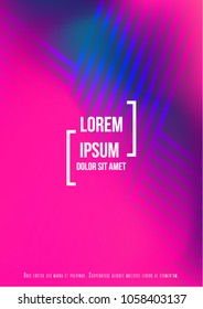 Gradient Cover Design for your Business with Abstract Lines and Holography Background. Futuristic Poster, Flyer, Layout with Liquid Pattern for Branding, Identity. Vector minimalistic brochure. A4 set