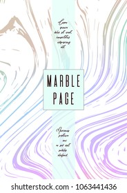 Gradient Cover Design for your Business with Abstract Lines and Holography Background. Marble Poster, Flyer, Layout with Liquid Pattern for Branding, Identity. Vector minimalistic brochure.