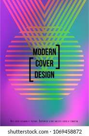 Gradient Cover Design for your Business with Abstract Lines and Holography Background. Futuristic Poster, Flyer, Layout with Liquid Pattern for Branding, Identity. Vector minimalistic brochure. A4 set