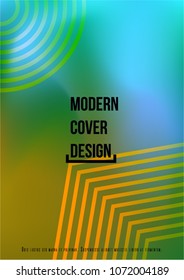 Gradient Cover Design for your Business with Abstract Lines and Holography Background. Futuristic Poster, Flyer, Layout with Liquid Pattern for Branding, Identity. Vector minimalistic brochure. A4 set