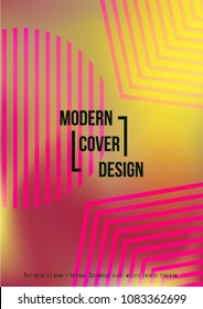 Gradient Cover Design for your Business with Abstract Lines and Holography Background. Futuristic Poster, Flyer, Layout with Liquid Pattern for Branding, Identity. Vector minimalistic brochure. A4 set